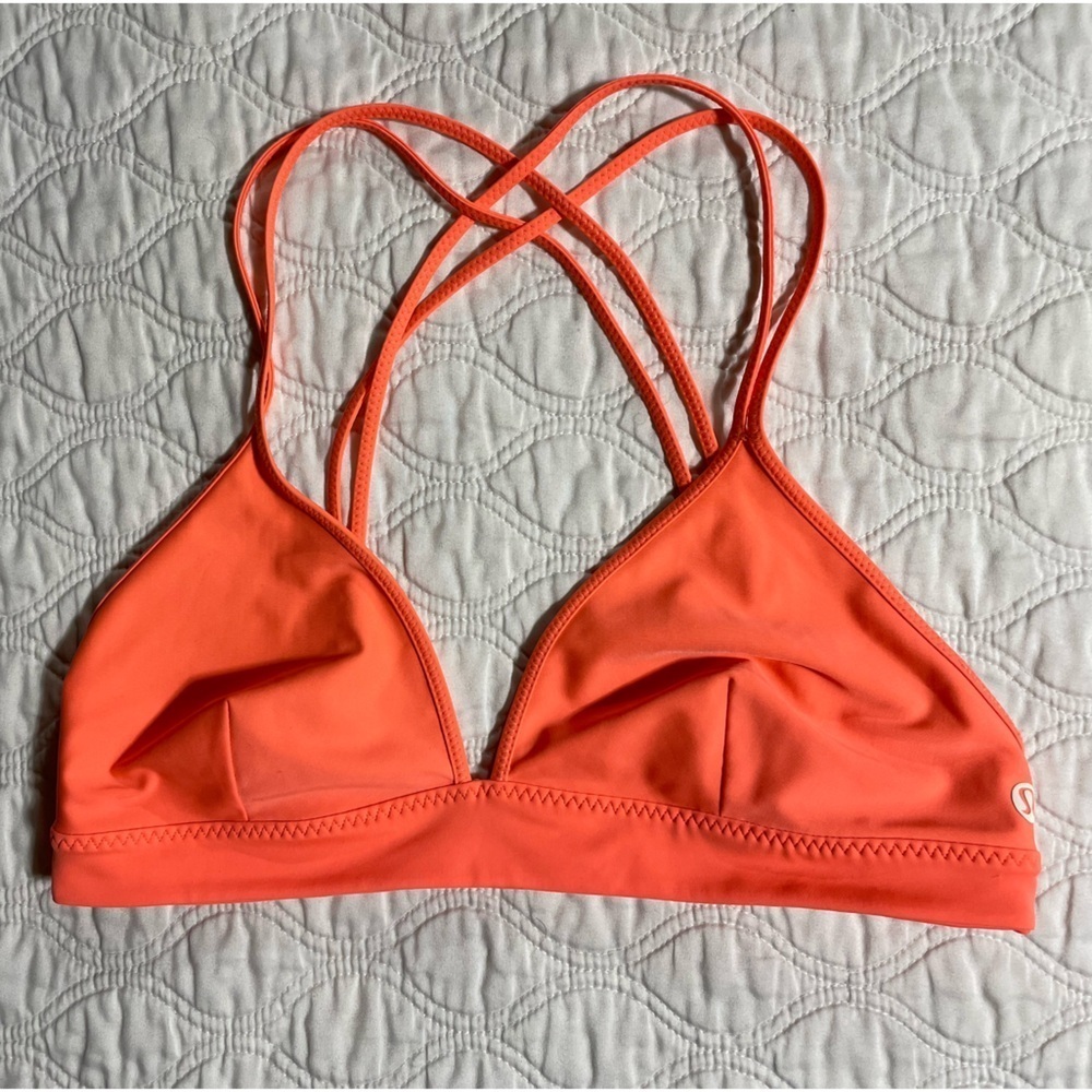 BC- LULULEMON reversible coral/grey bikini top